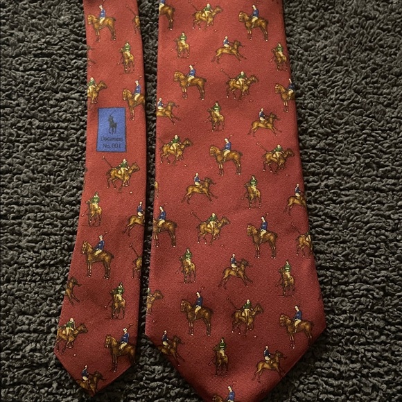 Ralph Lauren Other - Ralph Lauren Burgundy Polo Match Print Tie RARE